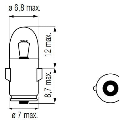 Lamp 12V-1.2W BA7S