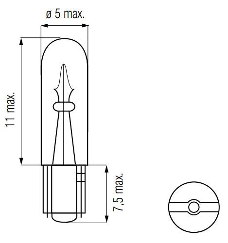 Bosma lamp 12v-1.2w wedge-t5