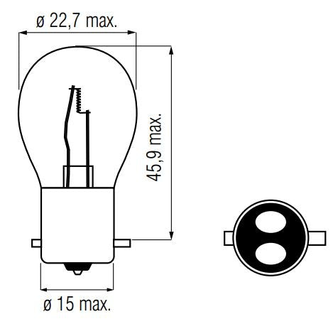 Bosma lamp 12v-20 20w bax15d