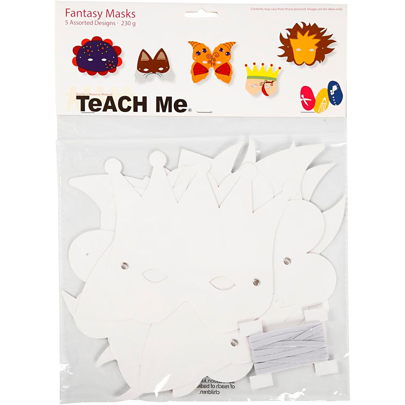 Afbeelding laden in galerijviewer, Creativ company http: www.cchobby.nl fantasiemaskers-inclusief-elastiek-h-15-20-cm-230-gr-wit-5-stuk-1-doos
