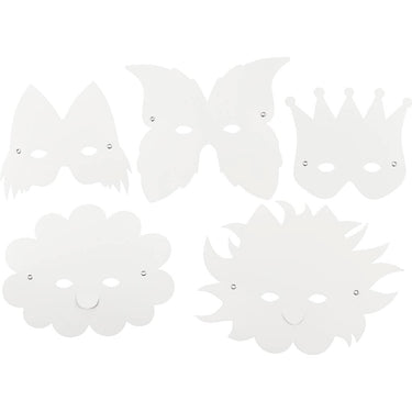 Creativ company http: www.cchobby.nl fantasiemaskers-inclusief-elastiek-h-15-20-cm-230-gr-wit-5-stuk-1-doos