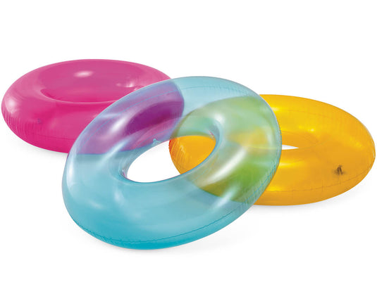 Intex transparant gekleurde zwemband-roze