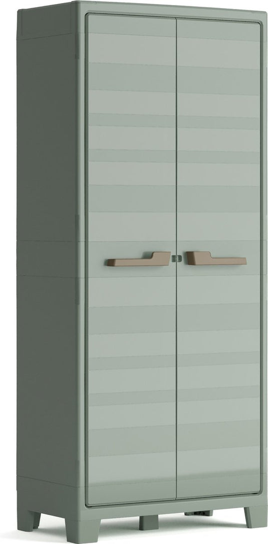 Keter planet outdoor multispace opbergkast - 44x80x182cm - licht grijs
