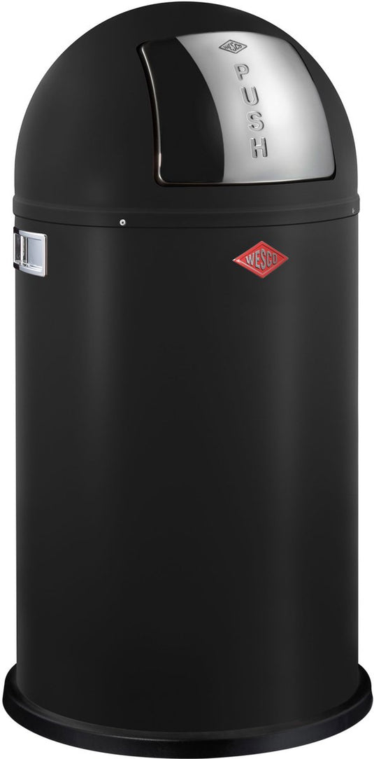 Wesco pushboy prullenbak | 50 liter | metaal - matzwart | vuilnisbak - made in germany