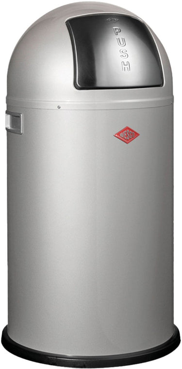 Wesco pushboy prullenbak | 50 liter | metaal - zilver | vuilnisbak - made in germany