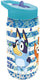 Stor bluey tritan drinkfles – 330 ml – met glittereffect – vaatwasserbestendig bpa-vrij - drinkfles met rietje voor kinderen – transparant blauw