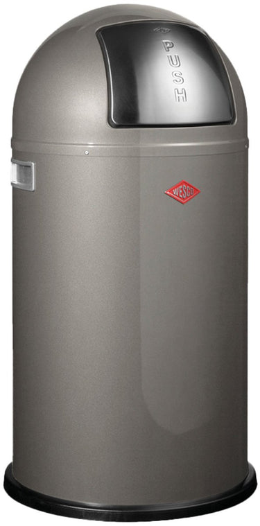 Wesco pushboy prullenbak | 50 liter | metaal - grafiet | vuilnisbak - made in germany