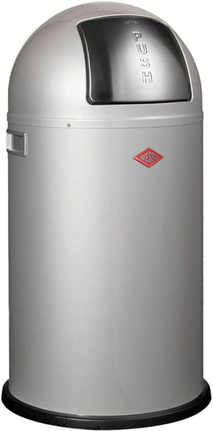 Wesco pushboy prullenbak | 50 liter | metaal - zilver | vuilnisbak - made in germany