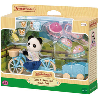 Load image into Gallery viewer, Epoch sylvanian families 5652 fiets en skate panda meisje
