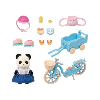 Load image into Gallery viewer, Epoch sylvanian families 5652 fiets en skate panda meisje
