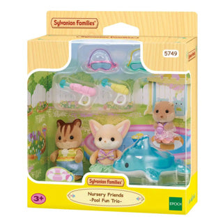 Load image into Gallery viewer, Epoch sylvanian families trio peutervriendjes zwembad fun
