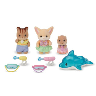 Load image into Gallery viewer, Epoch sylvanian families trio peutervriendjes zwembad fun
