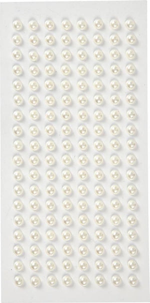 Happy moments halve parels - zelfklevende kralen - parelmoer decoratie - diy halve parels - kleine decoratieve parels - diameter 5 mm - 144 stuks