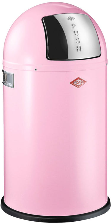 Wesco pushboy junior prullenbak | 22 liter | metaal - roze | vuilnisbak - made in germany