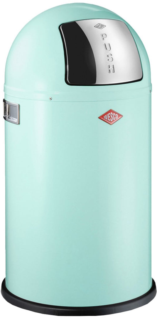Wesco pushboy junior prullenbak | 22 liter | metaal - mint | vuilnisbak - made in germany