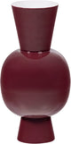 Woood auri vaas 20 cm - metaal - hoogglans wijnrood - 38x20x20
