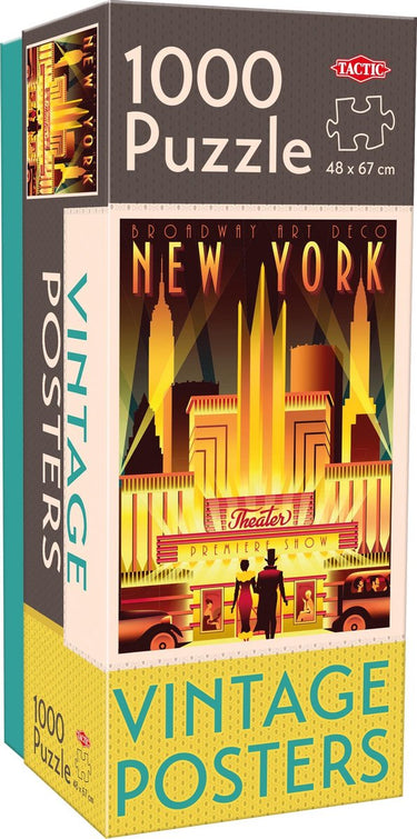 Tactic vintage new york – puzzel – 1000 stukjes – klassiek amerikaans stadsbeeld in retro stijl – strak en rustgevend ontwerp – hoogwaardige scandinavische kwaliteit