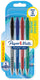 Paper mate flexgrip ultra-balpennen met drukknop | medium punt (1,0 mm) | diverse kleuren | 4 stuks