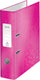 Leitz ordner 10050023 karton 80g m2 a4 breedte 8cm roze grijpgat rugetiket