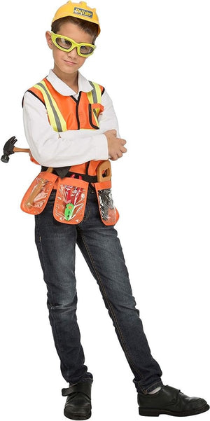 Mom funcompany bouwvakker verkleed set oranje kind - 3-5 jaar