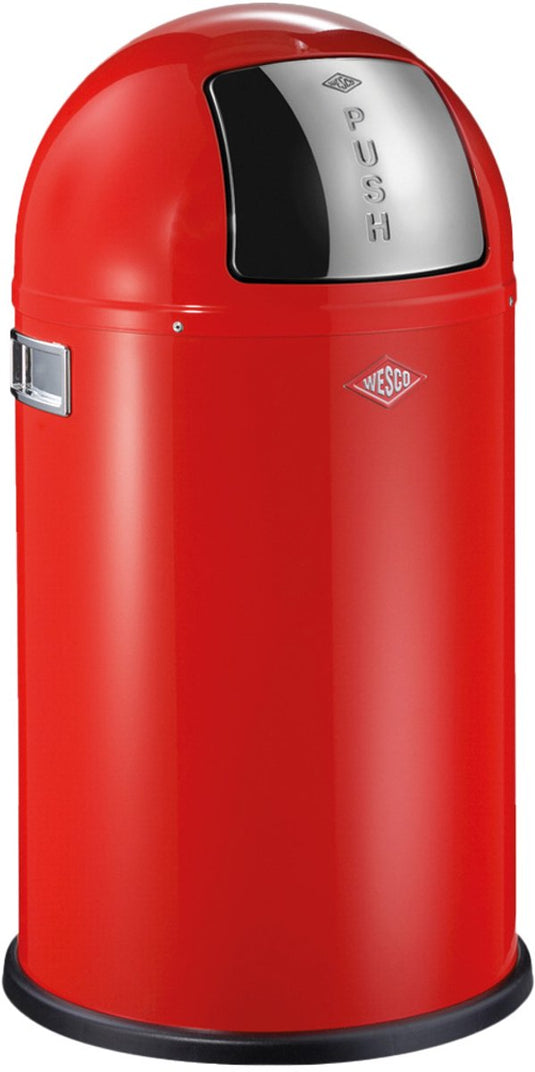 Wesco pushboy junior prullenbak | 22 liter | metaal - rood | vuilnisbak - made in germany