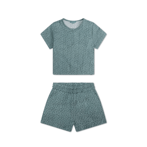Leopard | groen jongens set strand – muslin
