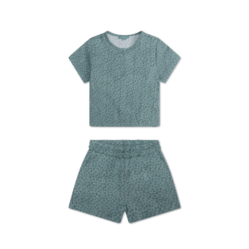 Load image into Gallery viewer, Leopard | groen jongens set strand – muslin
