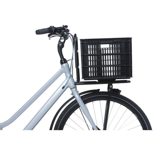 Basil fietskrat l gerecycled kuntstof mik 40 liter - zwart