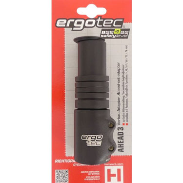 Stuurpen verlenger Ergotec Ahead 3 - 1-1 8 AL6061 T6 - zwart gezandstraald