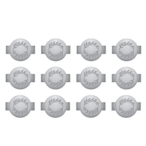We r makers • charm staples round with leaf emboss silver 12pcs