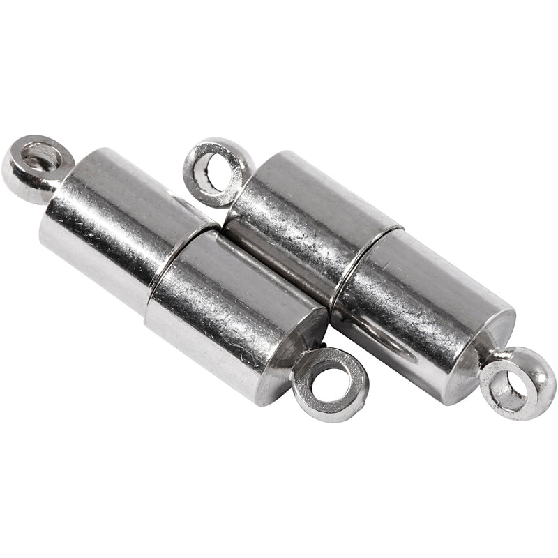 Load image into Gallery viewer, Https: www.cchobby.nl magneetsluiting-met-ogen-l-15-mm-d-5-mm-verzilverd-10-stuk-1-doos
