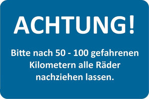 Eichner kundendienstaufkleber attention wheel nuts to b customer service rec.