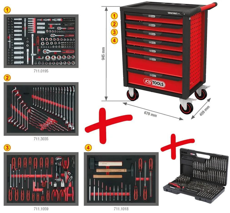 Load image into Gallery viewer, Ks tools gereedschapswagen racingline tool trolleys racingline ks-tools 515 pcs.
