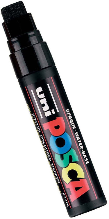 Uni posca verfmarker 17k zwart - blokpunt 15mm