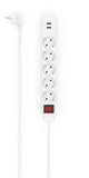 Hama stekkerdoos met schakelaar - 5-voudig - 1,4m kabel - wit