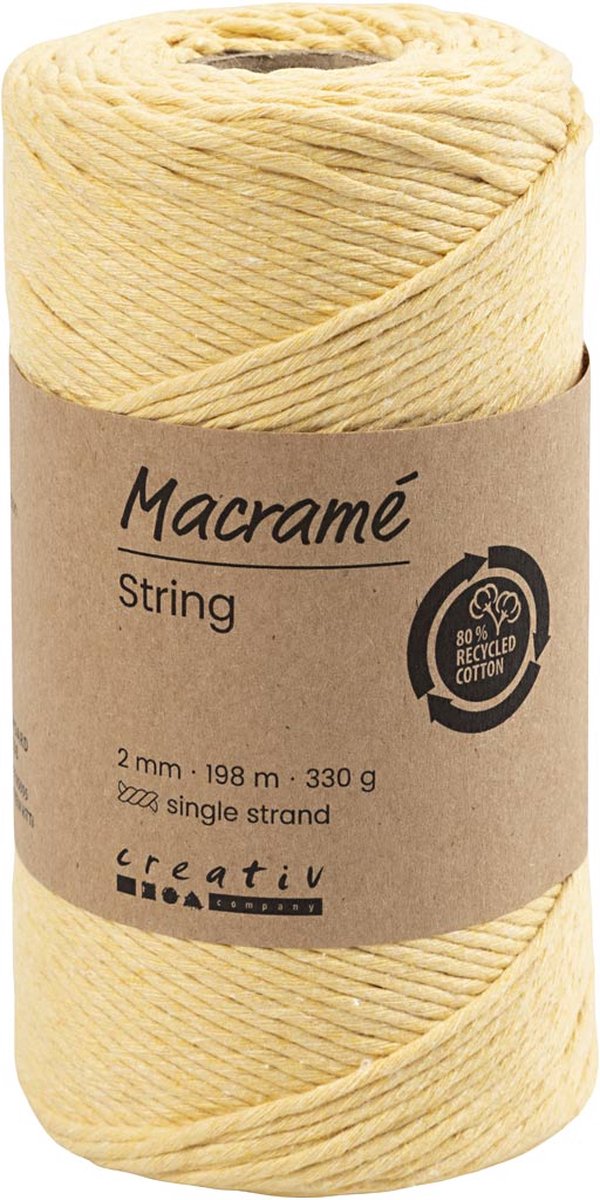 Afbeelding laden in galerijviewer, Creativ company macrame koord lichtgeel, 198m
