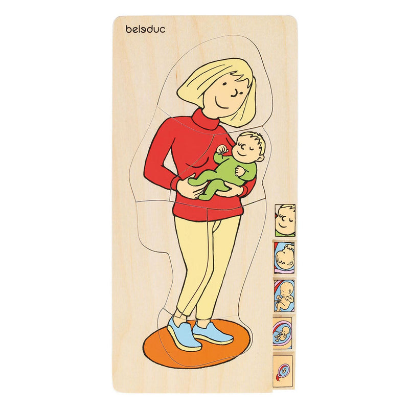 Load image into Gallery viewer, Beleduc houten lagenpuzzel zwangerschap

