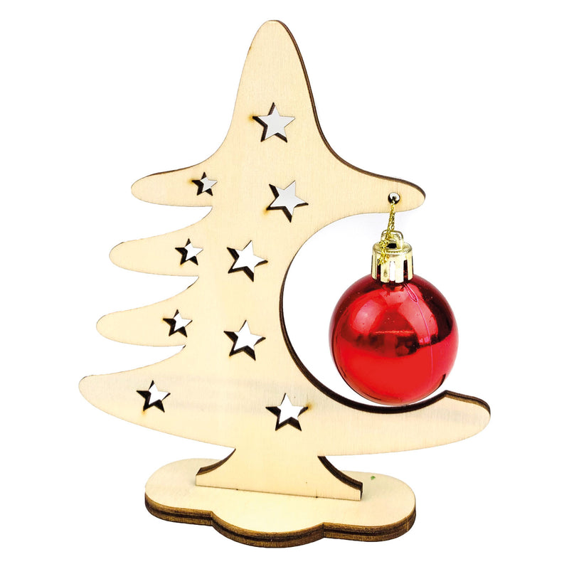 Load image into Gallery viewer, Beleduc houten knutsel kerstboom met kerstbal
