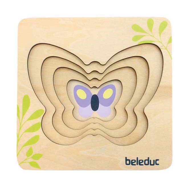 Load image into Gallery viewer, Beleduc houten lagenpuzzel vlinder
