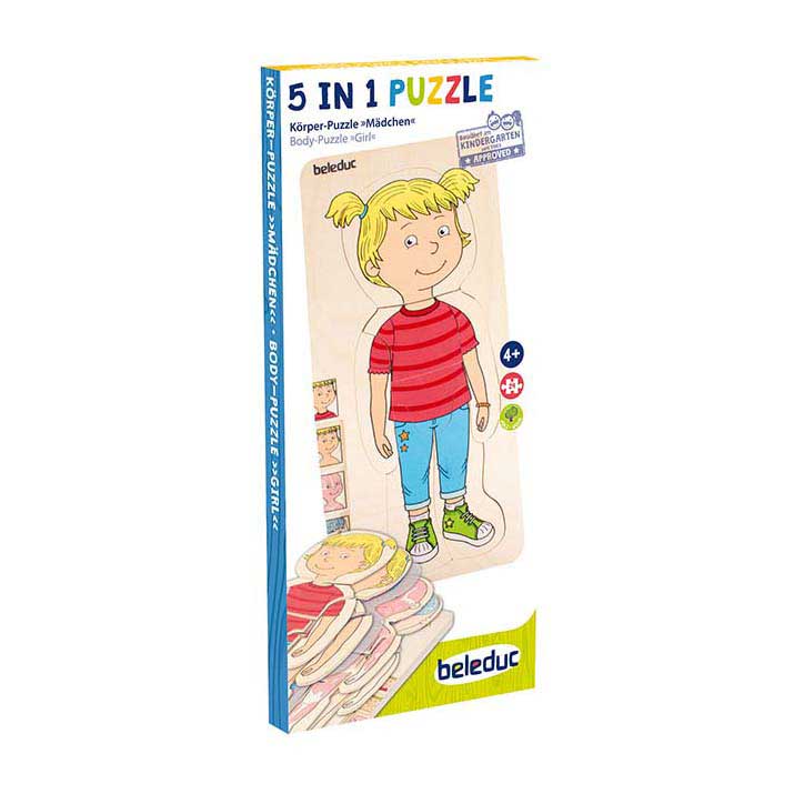 Load image into Gallery viewer, Beleduc houten lagenpuzzel meisje - 5 lagen
