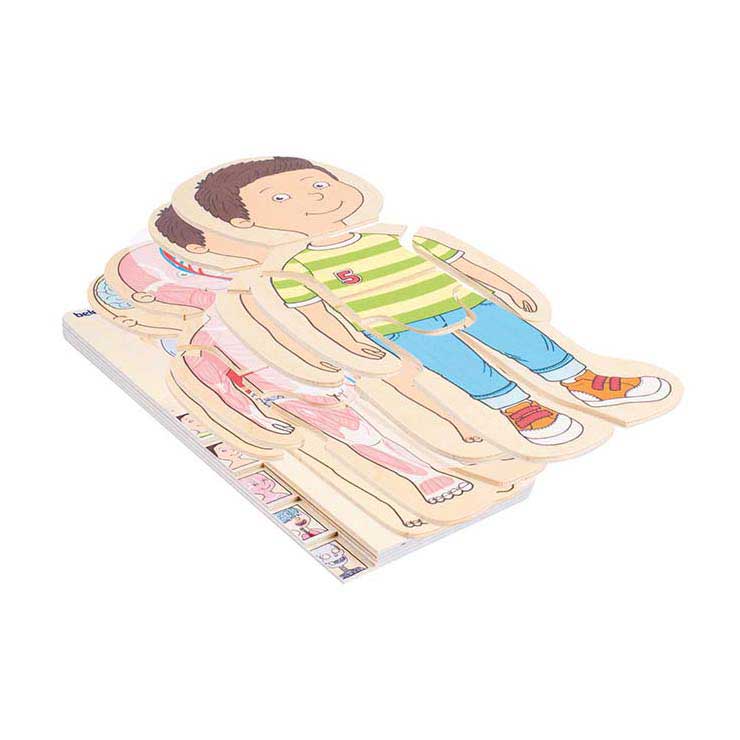 Load image into Gallery viewer, Beleduc houten lagenpuzzel jongen - 5 lagen
