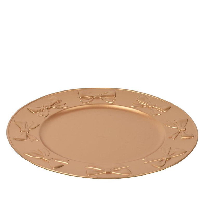 ギャラリービューアに画像をロードする, Decoris onderbord met strikjes dessin ã˜33cm kunststof goud
