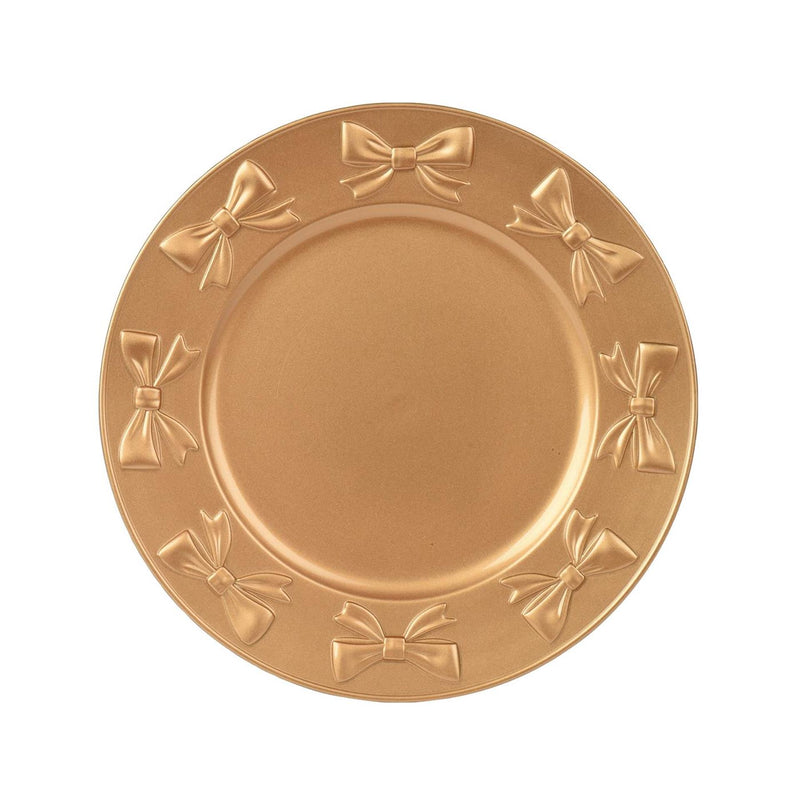 ギャラリービューアに画像をロードする, Decoris onderbord met strikjes dessin ã˜33cm kunststof goud
