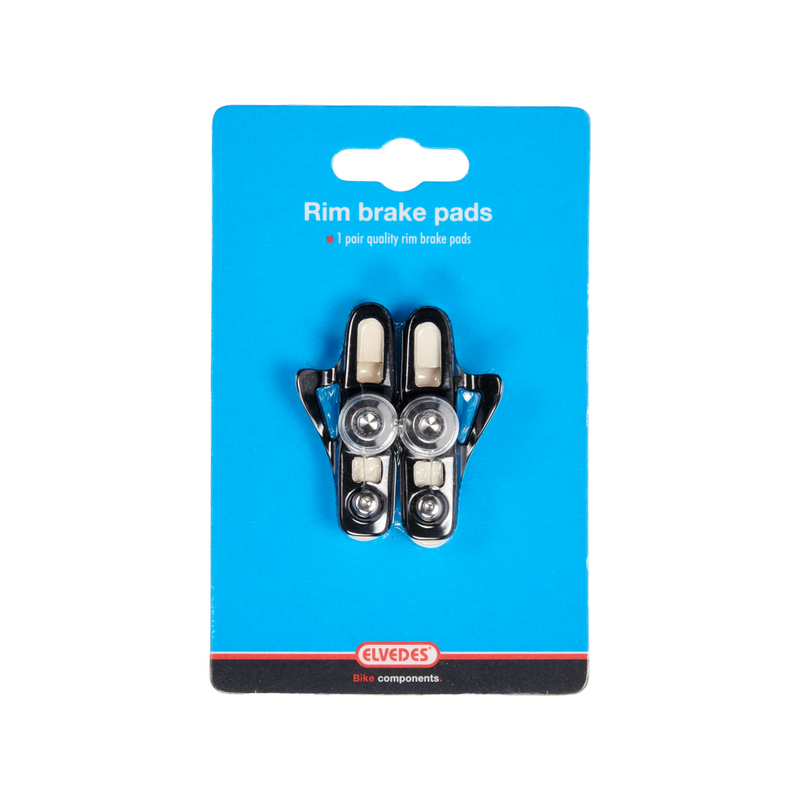 Load image into Gallery viewer, Elvedes velgremblokjes (1paar) Road55mm wit alu shm.6835-CARD

