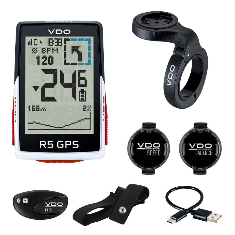 Load image into Gallery viewer, VDO fietscomputer R5 GPS Set Cad Snelheid
