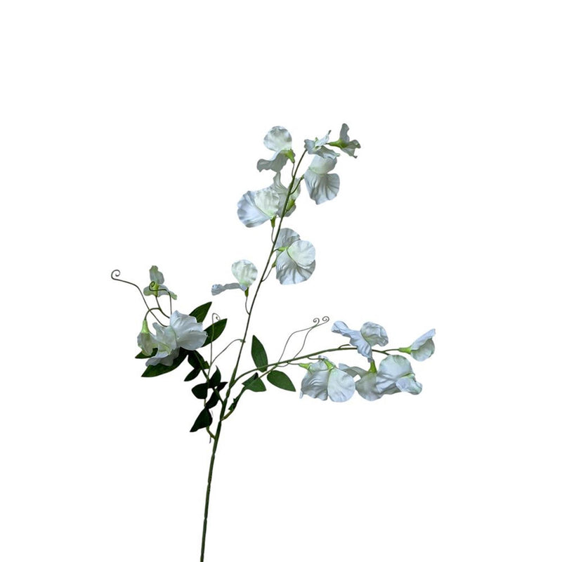 Laden Sie das Bild in Galerie -Viewer, Roberts collection kunstbloem sweet pea spray 76cm wit
