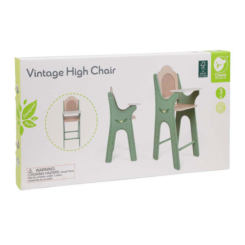 Cargue la imagen en el visor de la galería, Classic world vintage wooden doll feeding chair
