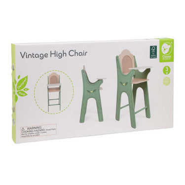 Classic world vintage wooden doll feeding chair