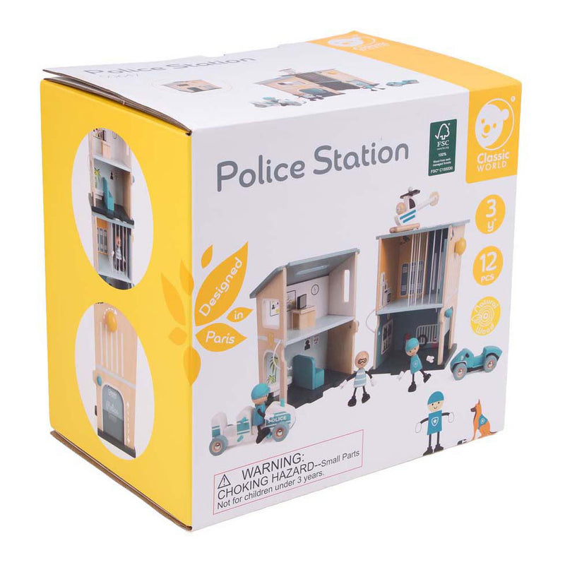 Afbeelding laden in galerijviewer, Classic world houten politiebureau speelset voor kinderen.

