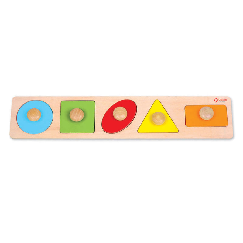 Load image into Gallery viewer, Classic world houten noppenpuzzel vormen, 5st.
